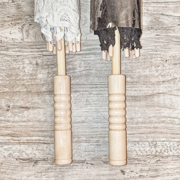 26" White or Ivory Crème Lacey Parasol for Wedding or Photoshoot - Picture 3 of 3